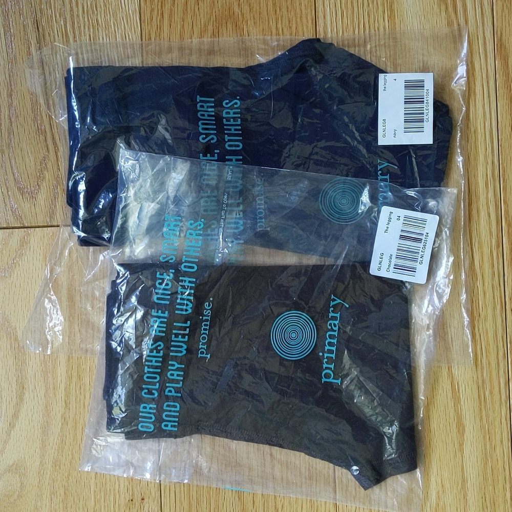 2 Pair Primary Leggings, sz 4 NWT